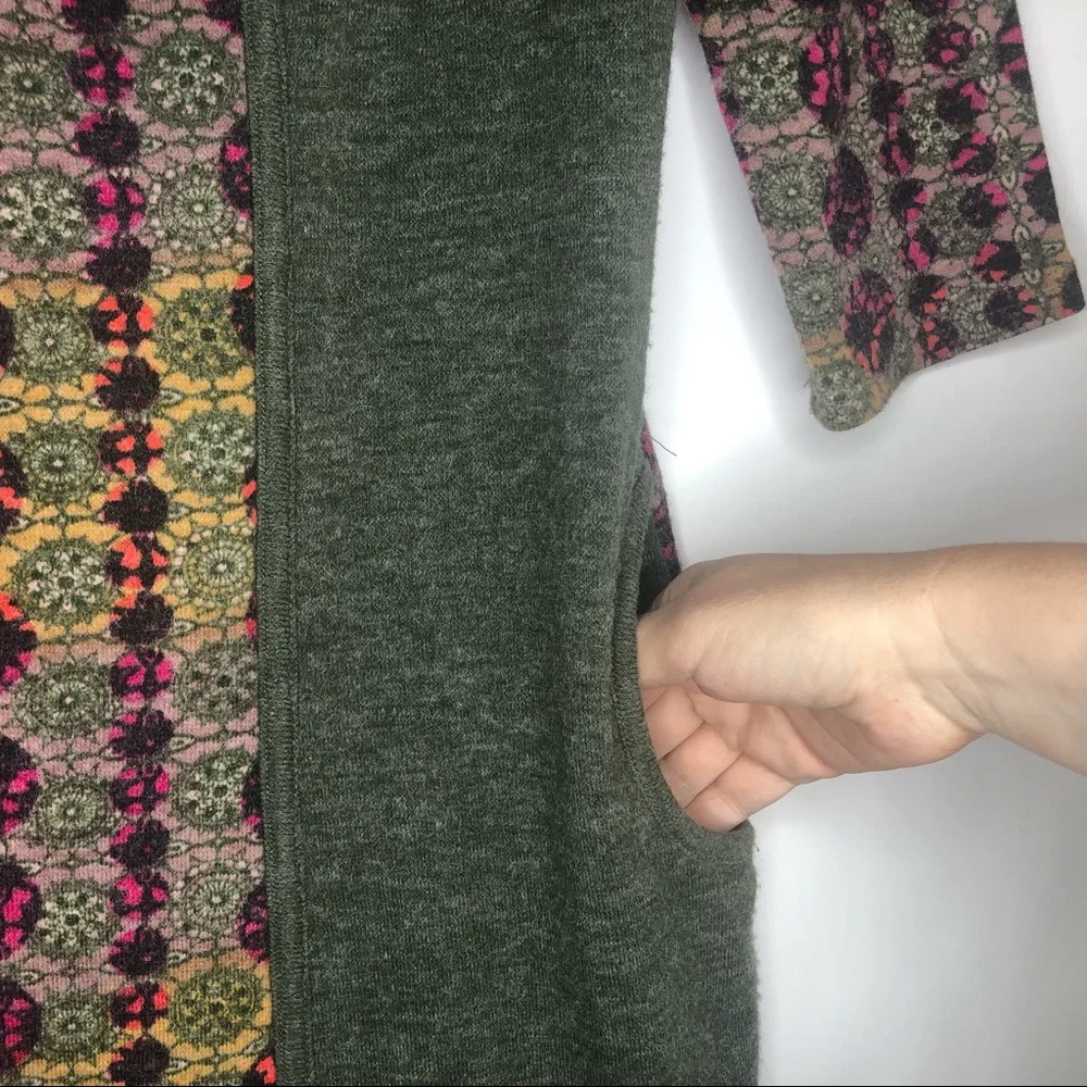 PAPILLON mini shift dress in green, black, pink, and gold S - Picture 7 of 10